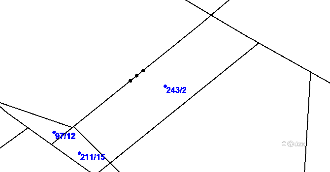 Parcela st. 243/2 v KÚ Kozlov u Jihlavy, Katastrální mapa