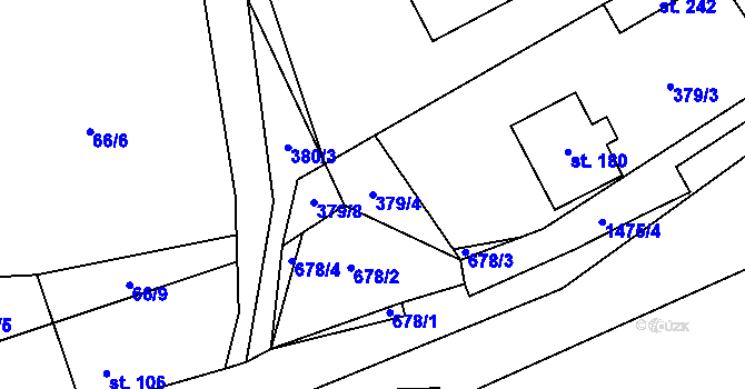 Parcela st. 379/4 v KÚ Kozlov u Jihlavy, Katastrální mapa