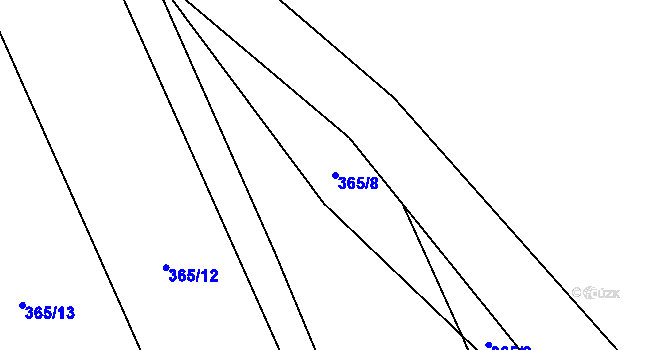 Parcela st. 365/8 v KÚ Kozlov u Jihlavy, Katastrální mapa