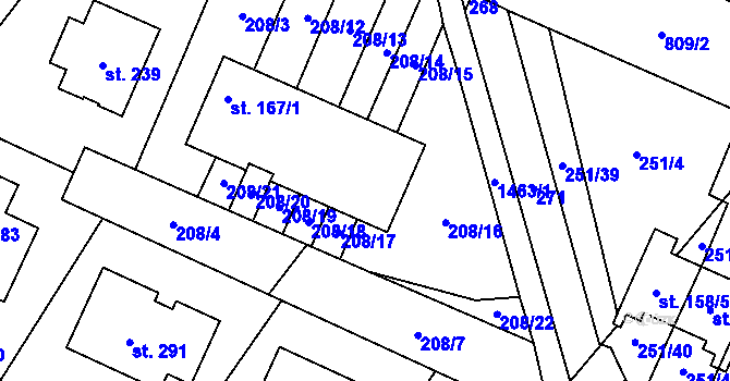 Parcela st. 167/8 v KÚ Kozlov u Jihlavy, Katastrální mapa
