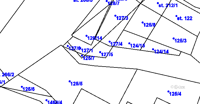 Parcela st. 127/5 v KÚ Kozlov u Jihlavy, Katastrální mapa