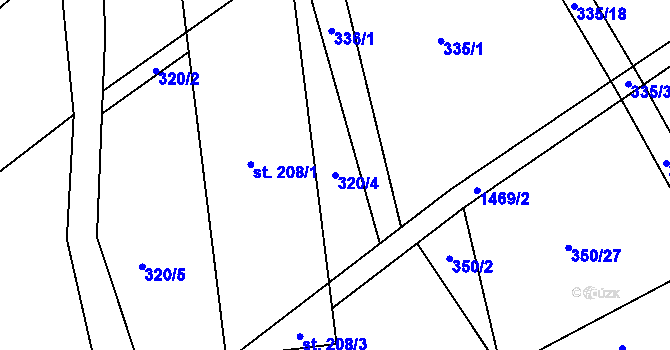 Parcela st. 320/4 v KÚ Kozlov u Jihlavy, Katastrální mapa