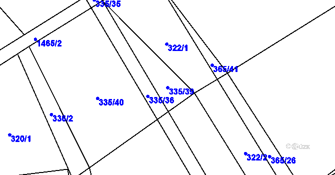 Parcela st. 335/39 v KÚ Kozlov u Jihlavy, Katastrální mapa