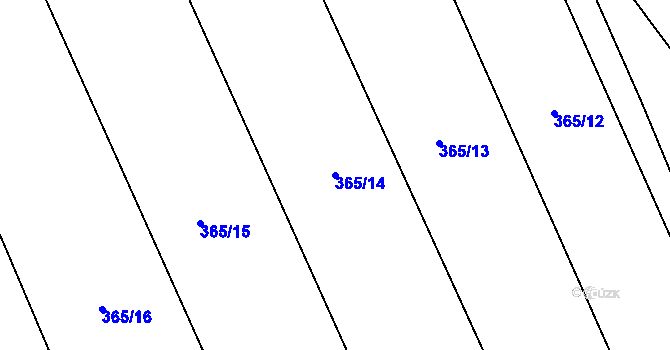 Parcela st. 365/14 v KÚ Kozlov u Jihlavy, Katastrální mapa