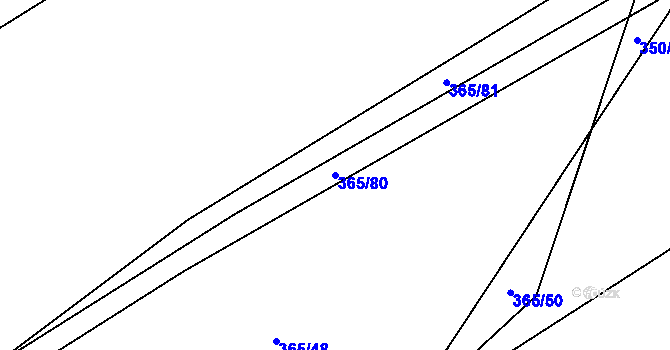 Parcela st. 365/80 v KÚ Kozlov u Jihlavy, Katastrální mapa