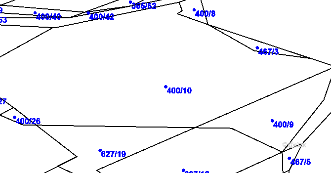 Parcela st. 400/10 v KÚ Kozlov u Jihlavy, Katastrální mapa