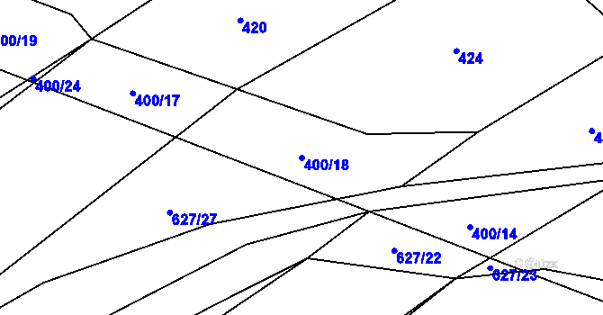 Parcela st. 400/18 v KÚ Kozlov u Jihlavy, Katastrální mapa