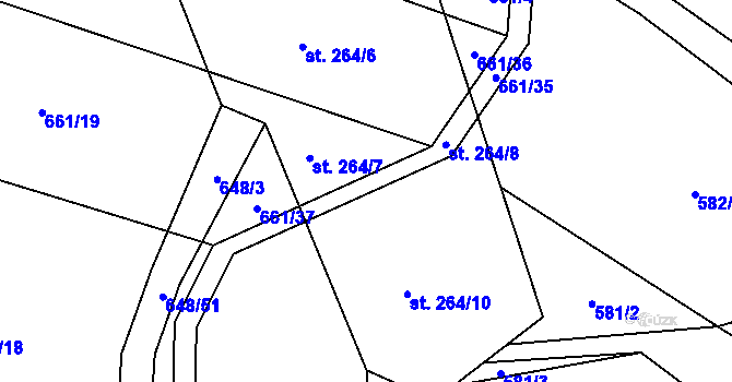 Parcela st. 661/27 v KÚ Kozlov u Jihlavy, Katastrální mapa