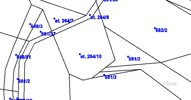 Parcela st. 661/30 v KÚ Kozlov u Jihlavy, Katastrální mapa