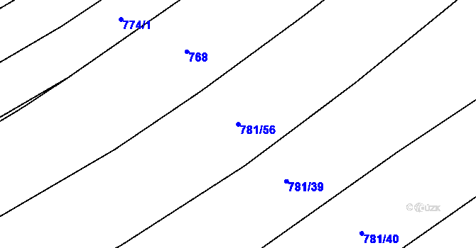 Parcela st. 781/56 v KÚ Kozlov u Jihlavy, Katastrální mapa