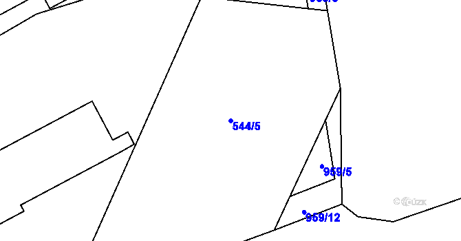 Parcela st. 544/5 v KÚ Kozlov u Křižanova, Katastrální mapa