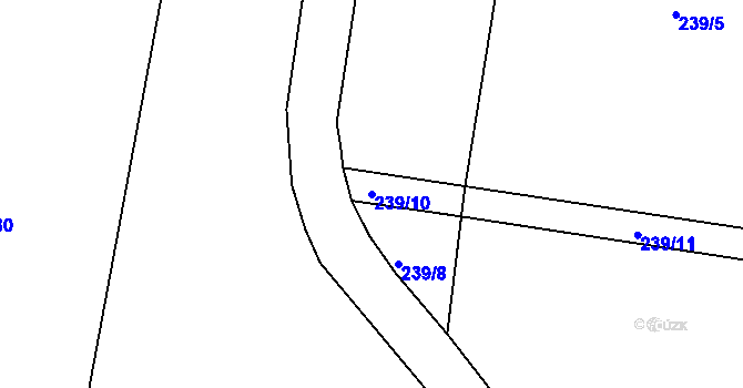 Parcela st. 239/10 v KÚ Kozlovice u Nepomuka, Katastrální mapa
