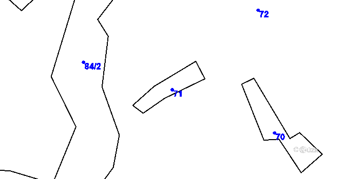 Parcela st. 71 v KÚ Kozlovice, Katastrální mapa