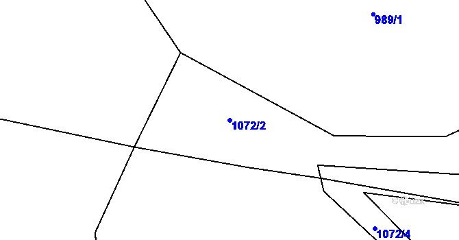 Parcela st. 1072/2 v KÚ Kozlovice, Katastrální mapa