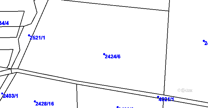 Parcela st. 2424/6 v KÚ Kozlovice, Katastrální mapa
