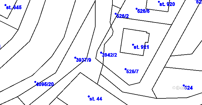 Parcela st. 3942/2 v KÚ Kozlovice, Katastrální mapa