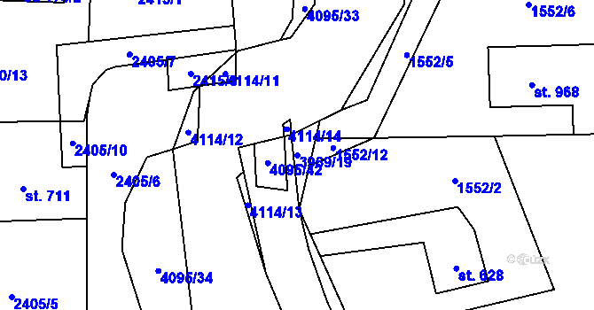 Parcela st. 3969/19 v KÚ Kozlovice, Katastrální mapa