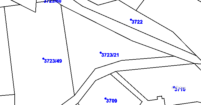 Parcela st. 3723/21 v KÚ Měrkovice, Katastrální mapa