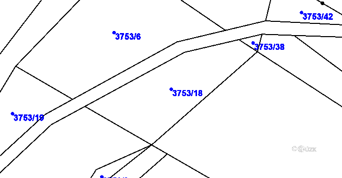 Parcela st. 3753/18 v KÚ Měrkovice, Katastrální mapa