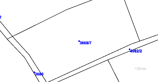 Parcela st. 3668/7 v KÚ Měrkovice, Katastrální mapa
