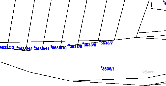 Parcela st. 3638/8 v KÚ Měrkovice, Katastrální mapa