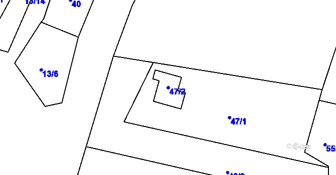 Parcela st. 47/2 v KÚ Kozly u České Lípy, Katastrální mapa