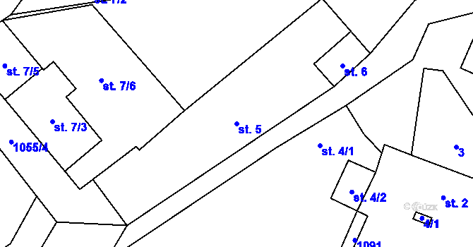 Parcela st. 5 v KÚ Kozly u Loun, Katastrální mapa