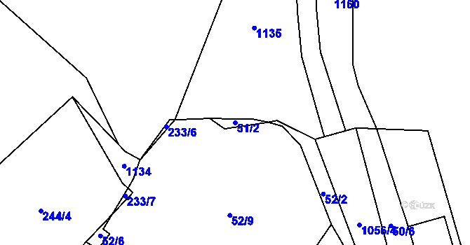 Parcela st. 51/2 v KÚ Kozly u Loun, Katastrální mapa