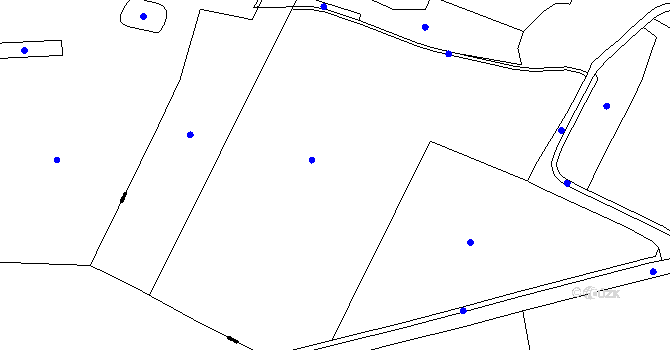 Parcela st. 135/1 v KÚ Kozly u Loun, Katastrální mapa