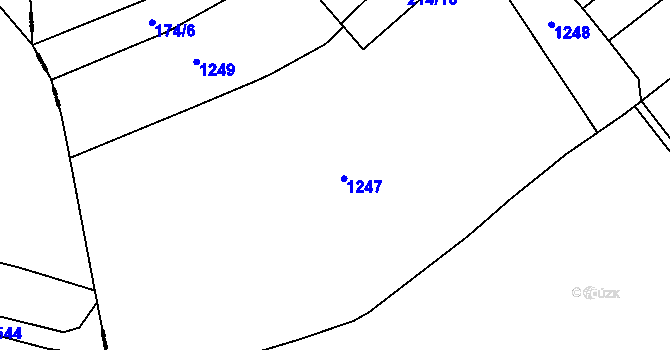 Parcela st. 214/9 v KÚ Kozly u Loun, Katastrální mapa