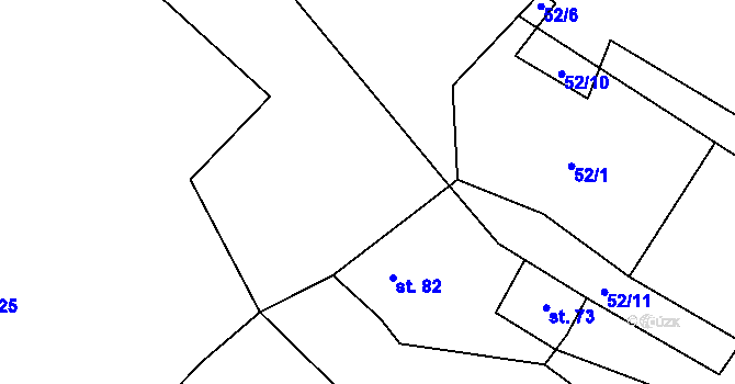 Parcela st. 244/2 v KÚ Kozly u Loun, Katastrální mapa