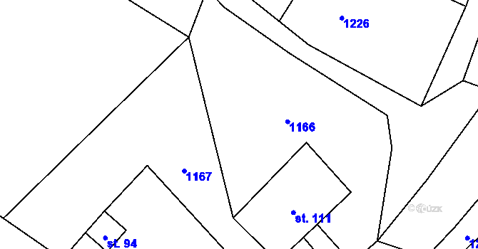 Parcela st. 371/2 v KÚ Kozly u Loun, Katastrální mapa