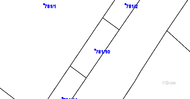 Parcela st. 781/10 v KÚ Kozly u Loun, Katastrální mapa