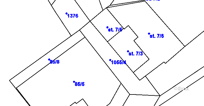 Parcela st. 244/5 v KÚ Kozly u Loun, Katastrální mapa