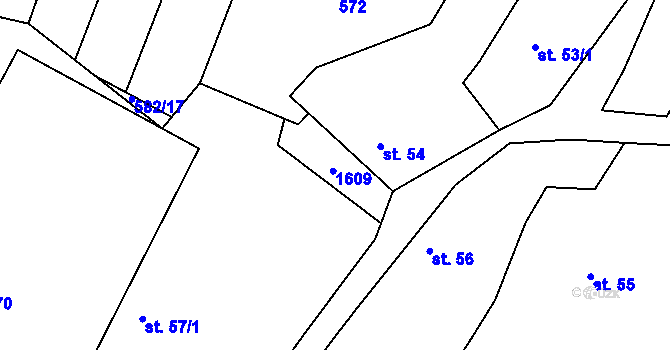 Parcela st. 57/2 v KÚ Kozmice u Benešova, Katastrální mapa