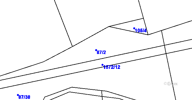 Parcela st. 87/2 v KÚ Kozmice u Benešova, Katastrální mapa