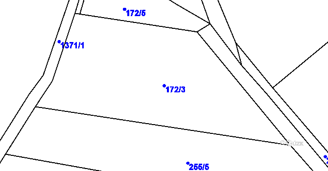 Parcela st. 172/3 v KÚ Kozmice u Benešova, Katastrální mapa
