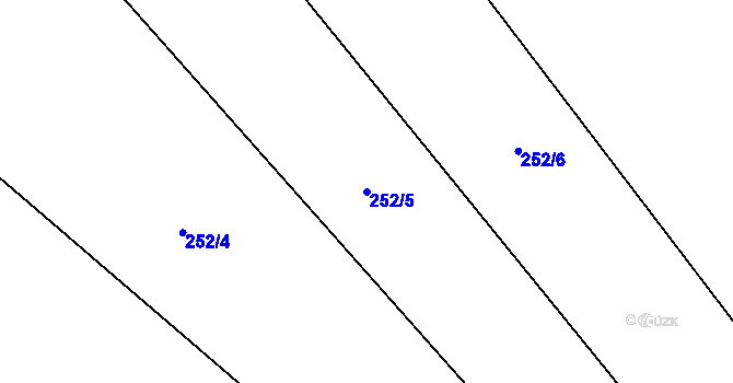 Parcela st. 252/5 v KÚ Kozmice u Benešova, Katastrální mapa