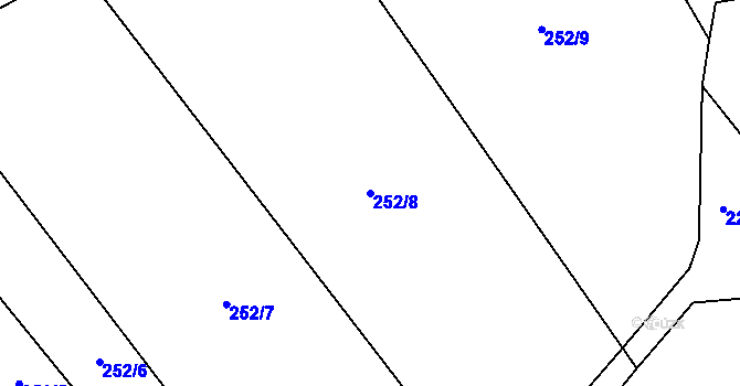 Parcela st. 252/8 v KÚ Kozmice u Benešova, Katastrální mapa