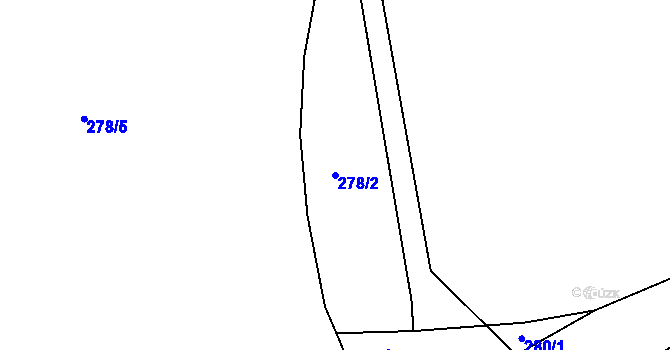 Parcela st. 278/2 v KÚ Kozmice u Benešova, Katastrální mapa