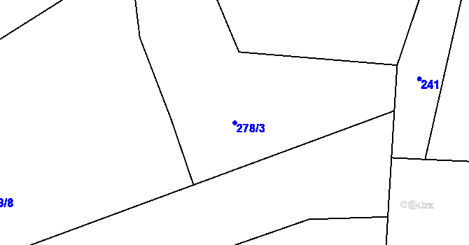Parcela st. 278/3 v KÚ Kozmice u Benešova, Katastrální mapa