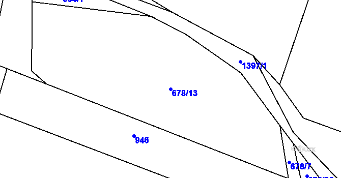 Parcela st. 678/13 v KÚ Kozmice u Benešova, Katastrální mapa