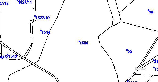 Parcela st. 1556 v KÚ Kozmice u Benešova, Katastrální mapa