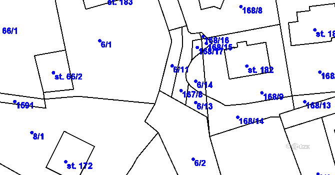 Parcela st. 6/11 v KÚ Kozmice u Benešova, Katastrální mapa
