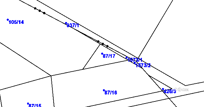 Parcela st. 87/17 v KÚ Kozmice u Benešova, Katastrální mapa