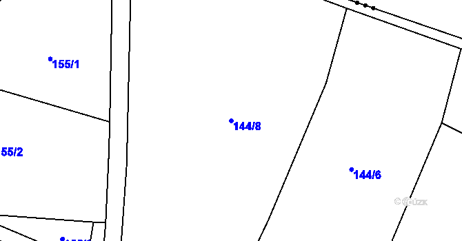 Parcela st. 144/8 v KÚ Kozmice u Benešova, Katastrální mapa