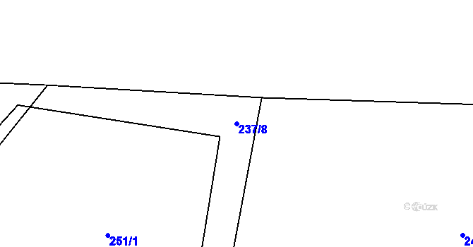 Parcela st. 237/8 v KÚ Kozmice u Benešova, Katastrální mapa