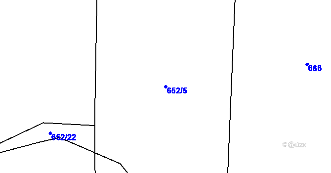 Parcela st. 652/5 v KÚ Kozmice u Benešova, Katastrální mapa