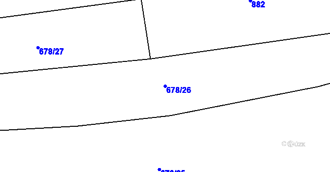 Parcela st. 678/26 v KÚ Kozmice u Benešova, Katastrální mapa