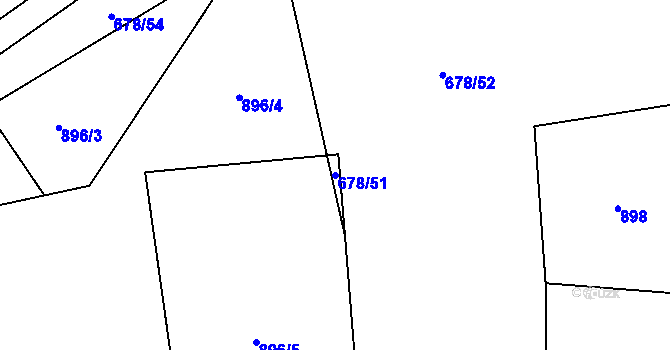 Parcela st. 678/51 v KÚ Kozmice u Benešova, Katastrální mapa